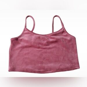 Together Dusty Rose Velvet Crop Top